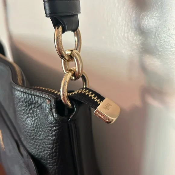 Coach Black Crossbody Bag with Gold Accents - Picture 7 of 8